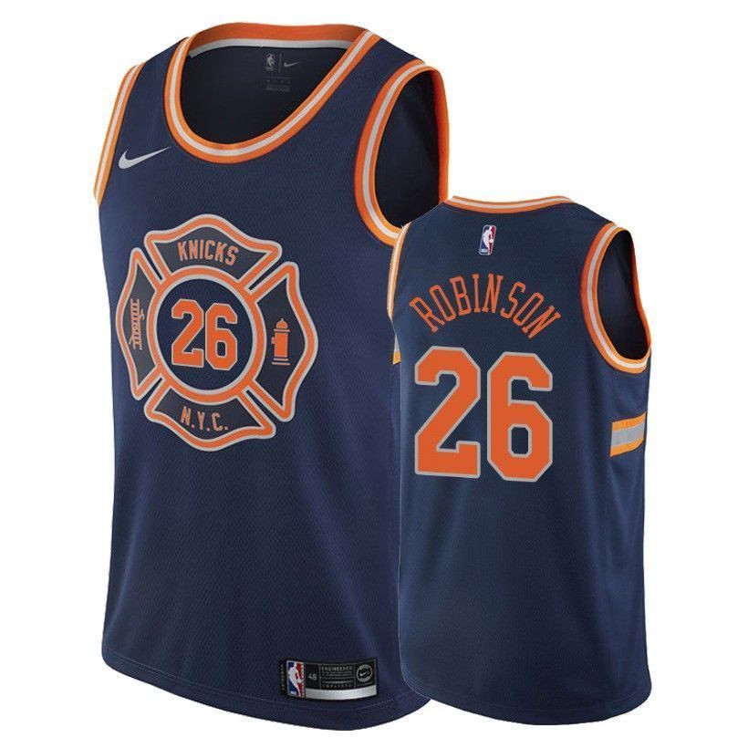 New York Knicks Mitchell Robinson 26 City Navy NBA Jersey Men's