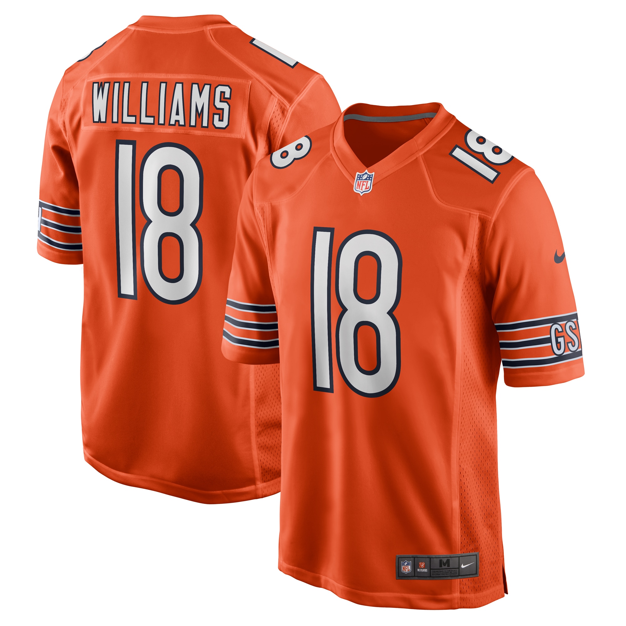 Chicago Bears Caleb Williams Orange Alternate Player Game NFL Jersey Men's