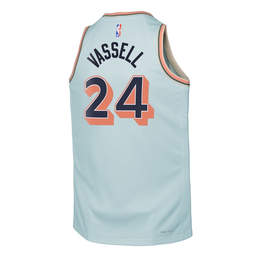 Devin Vassell 24 San Antonio Spurs 2024/25 Swingman Playe City Edition Light Blue NBA Jersey Youth