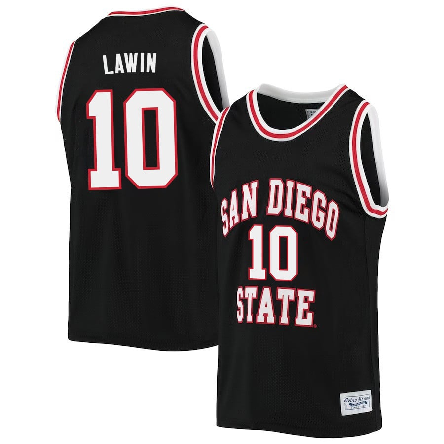Cam Lawin 10 San Diego State Aztecs 2023- Black NCAA Jersey Men's