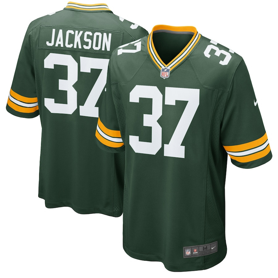 Josh Jackson 37 Green Bay Packers Game Green NFL Jersey Men's