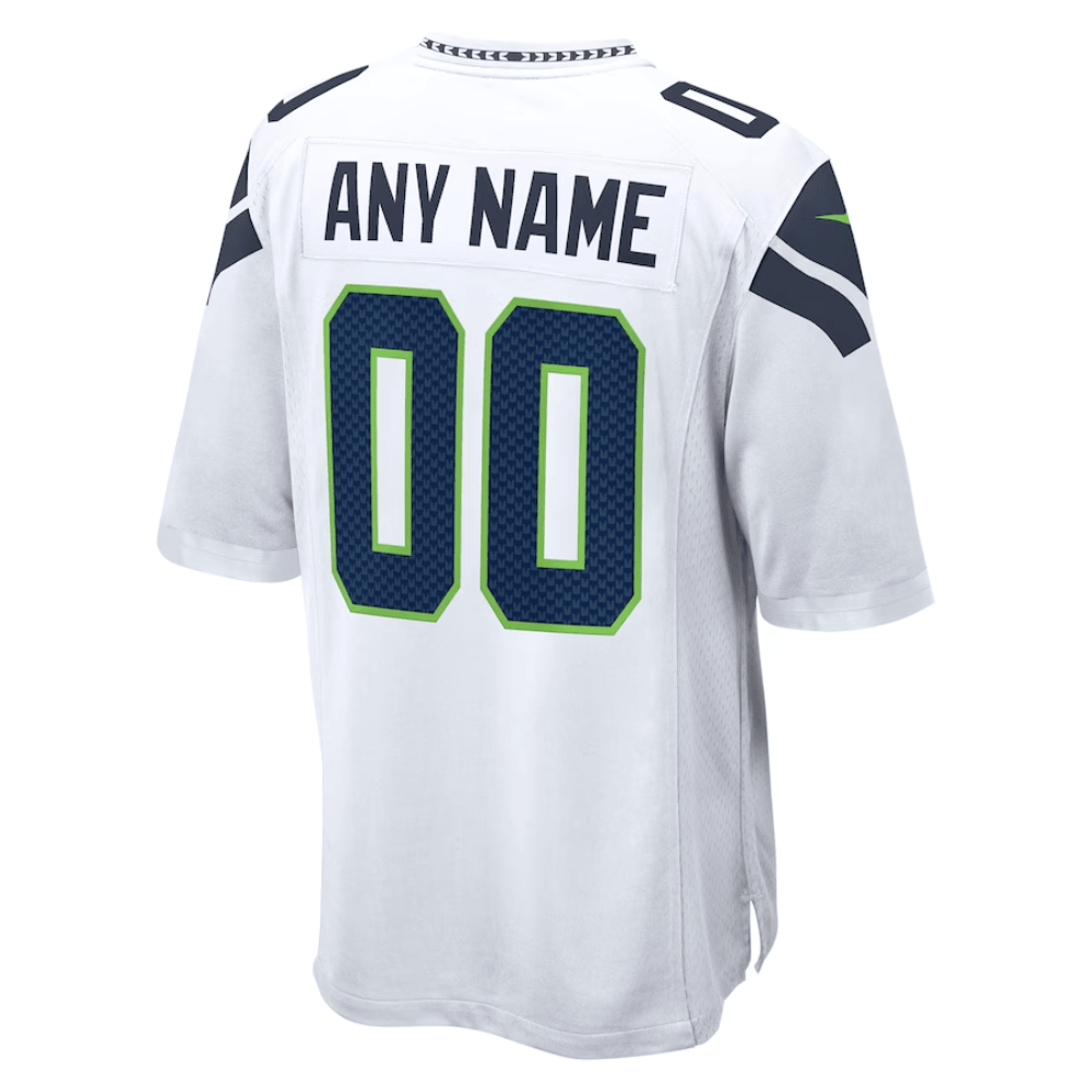Seattle Seahawks Super Bowl LIX Patch Game Custom White NFL Jersey Men's
