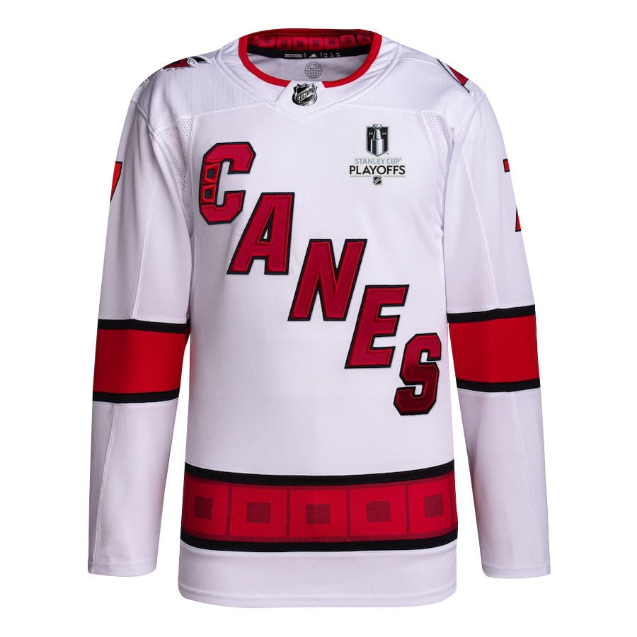 Dmitry Orlov 7 Carolina Hurricanes 2024 Playoffs Patch Away White NHL Jersey Men's