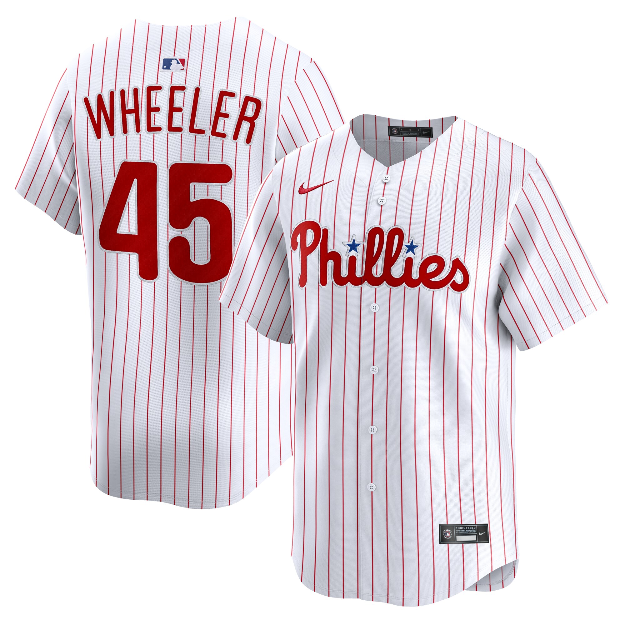 Philadelphia Phillies Zack Wheeler White Home Limited Player MLB Jersey Men's