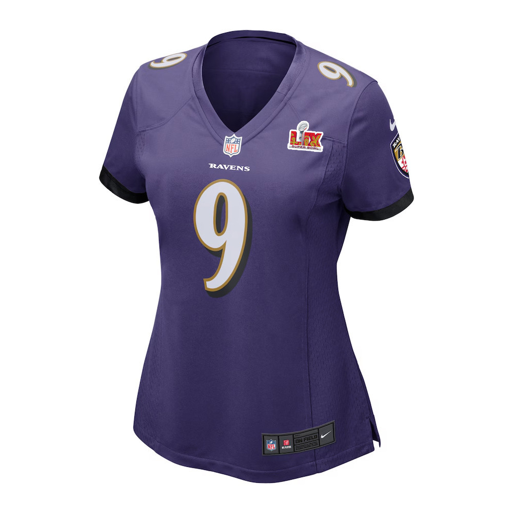 Justin Tucker #9 Baltimore Ravens Super Bowl LIX Purple NFL Jersey Women's