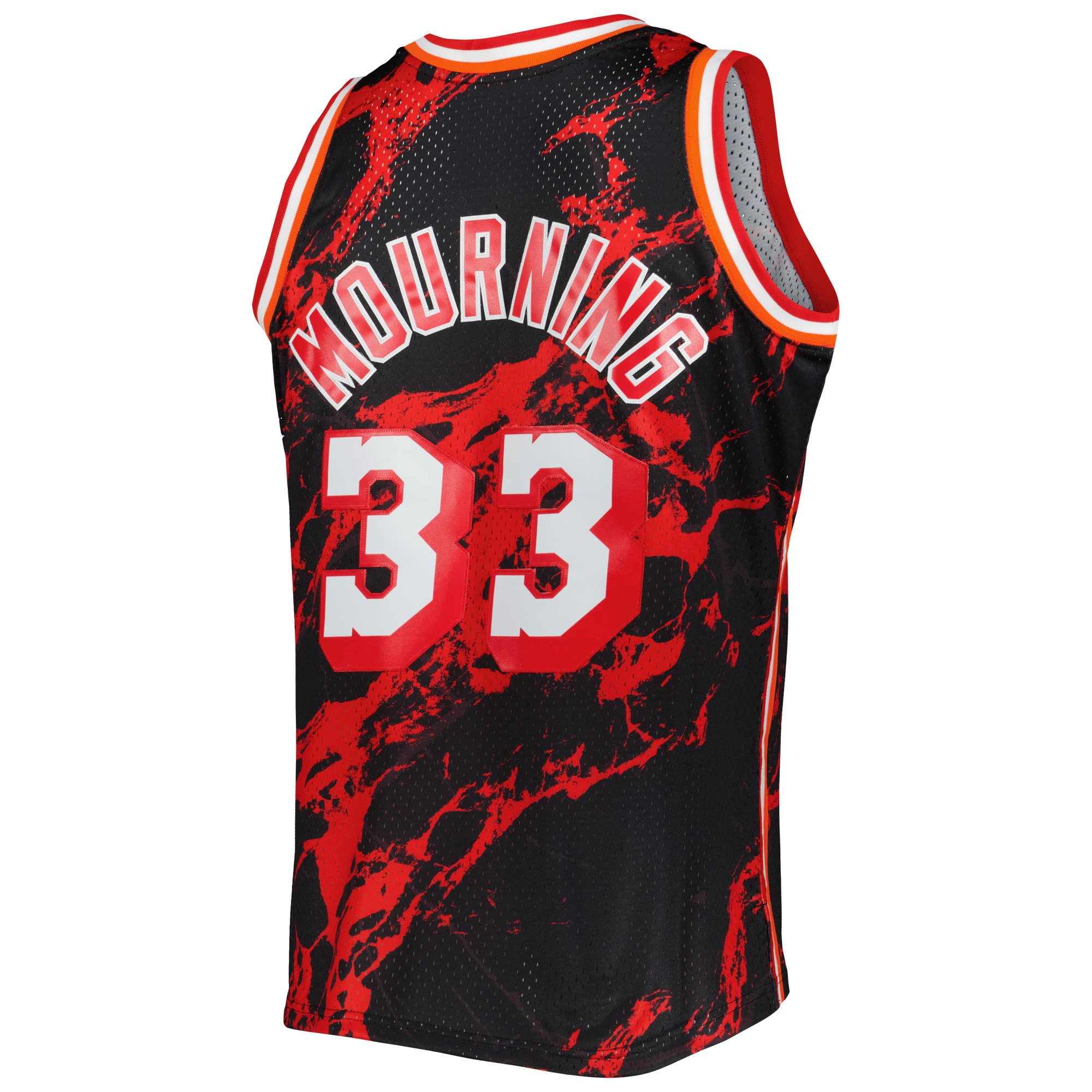 Mitchell Ness Alonzo Mourning Black Miami Heat 1996/97 Hardwood Classics Marble Swingman NBA Jersey Men's