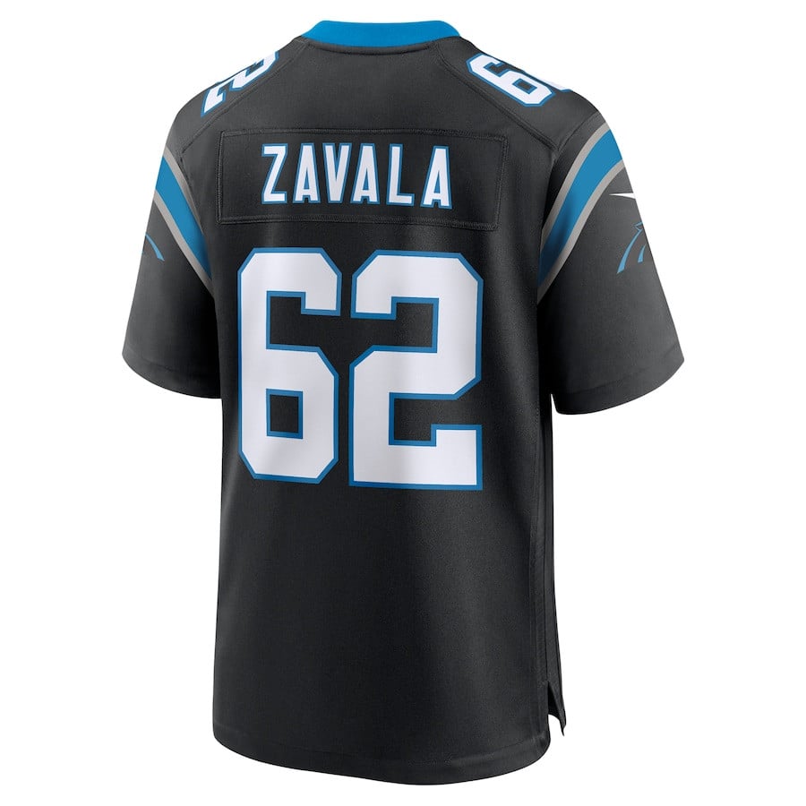 Chandler Zavala 62 Carolina Panthers Game Black NFL Jersey Men's