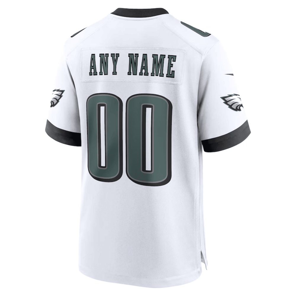 Philadelphia Eagles NFC Championship Patch Game Custom White NFL Jersey Men's