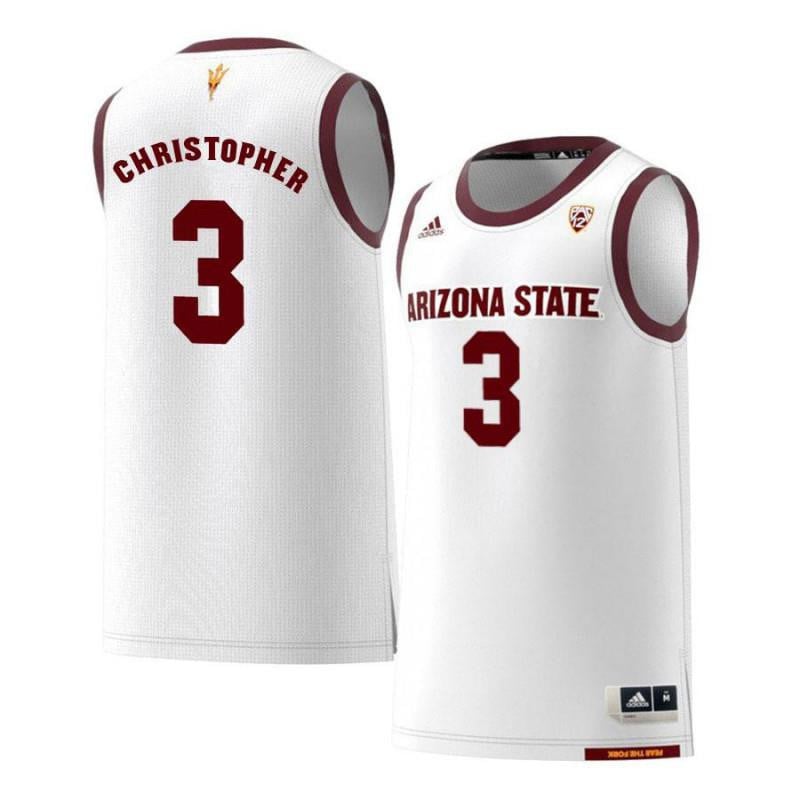 3 Caleb Christophe White Retro Arizona State Sun Devils NCAA Jersey Men's