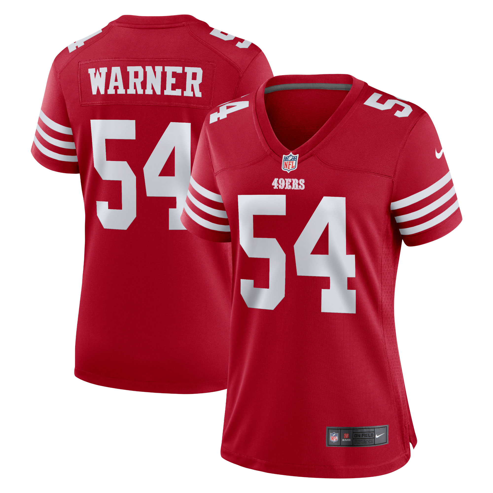 San Francisco 49ers Fred Warner Scarlet Game Player NFL Jersey Women's