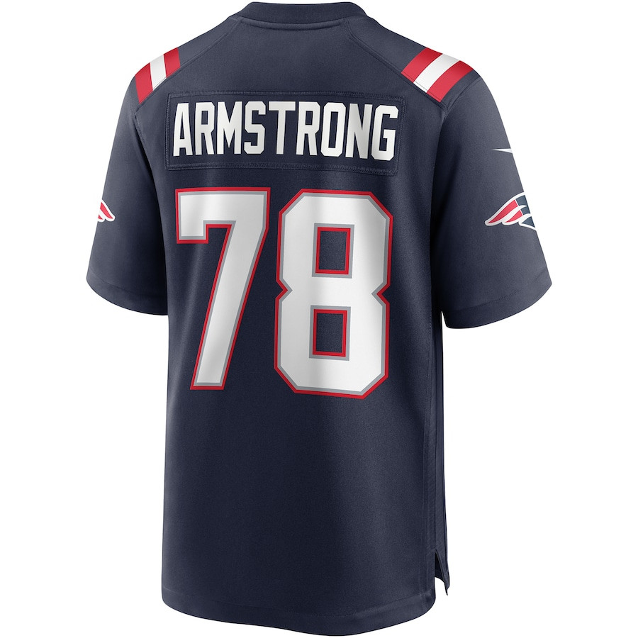 Bruce Armstrong 78 New England Patriots Game Retired Navy NFL Jersey Men's