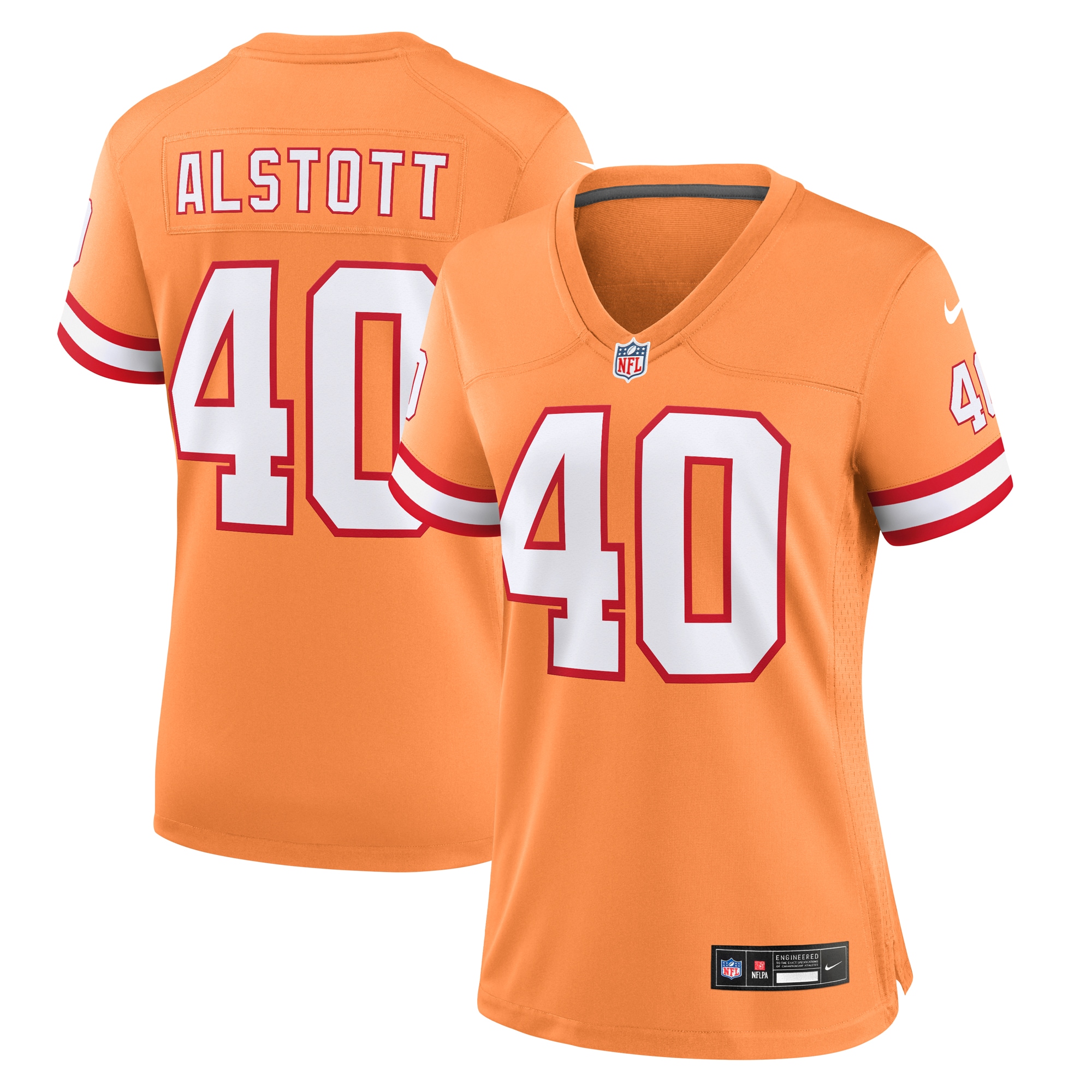 Tampa Bay Buccaneers Mike Alstott Orange Throwback Game NFL Jersey Women's