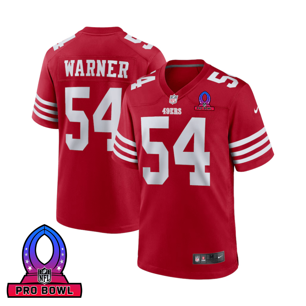 Fred Warner 54 San Francisco 49ers 2025 Pro Bowl Patch Game Scarlet NFL Jersey Men's