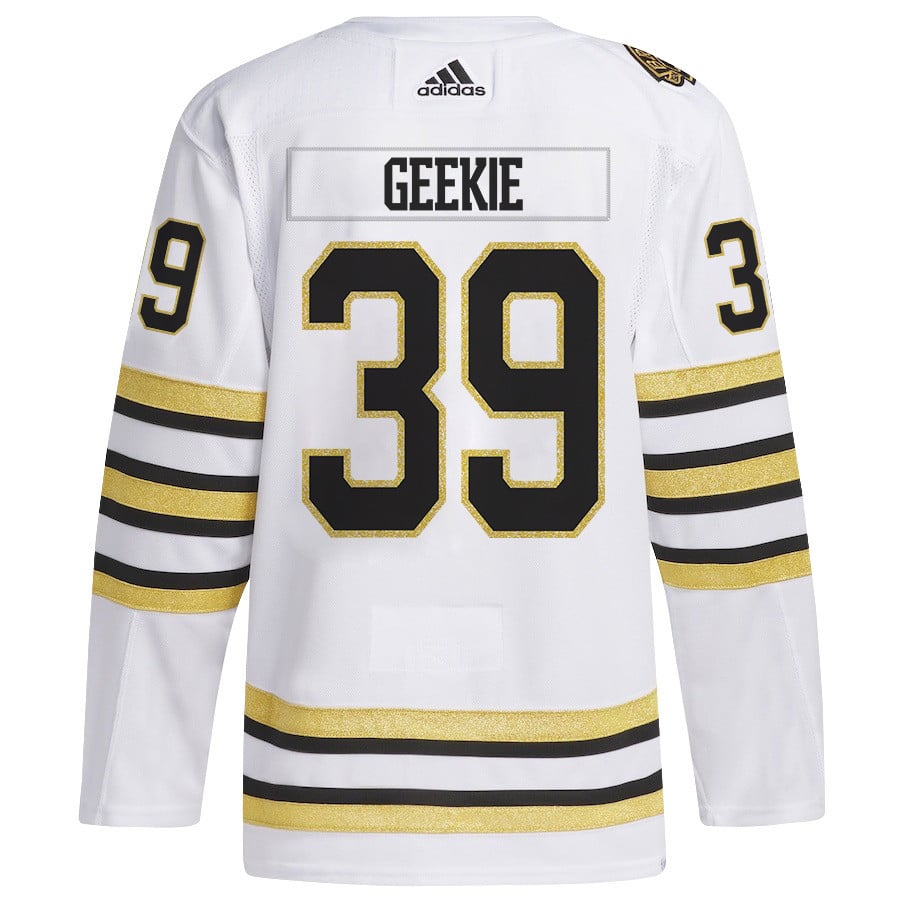 Morgan Geekie 39 Boston Bruins 2024 Playoffs Patch Away White NHL Jersey Men's