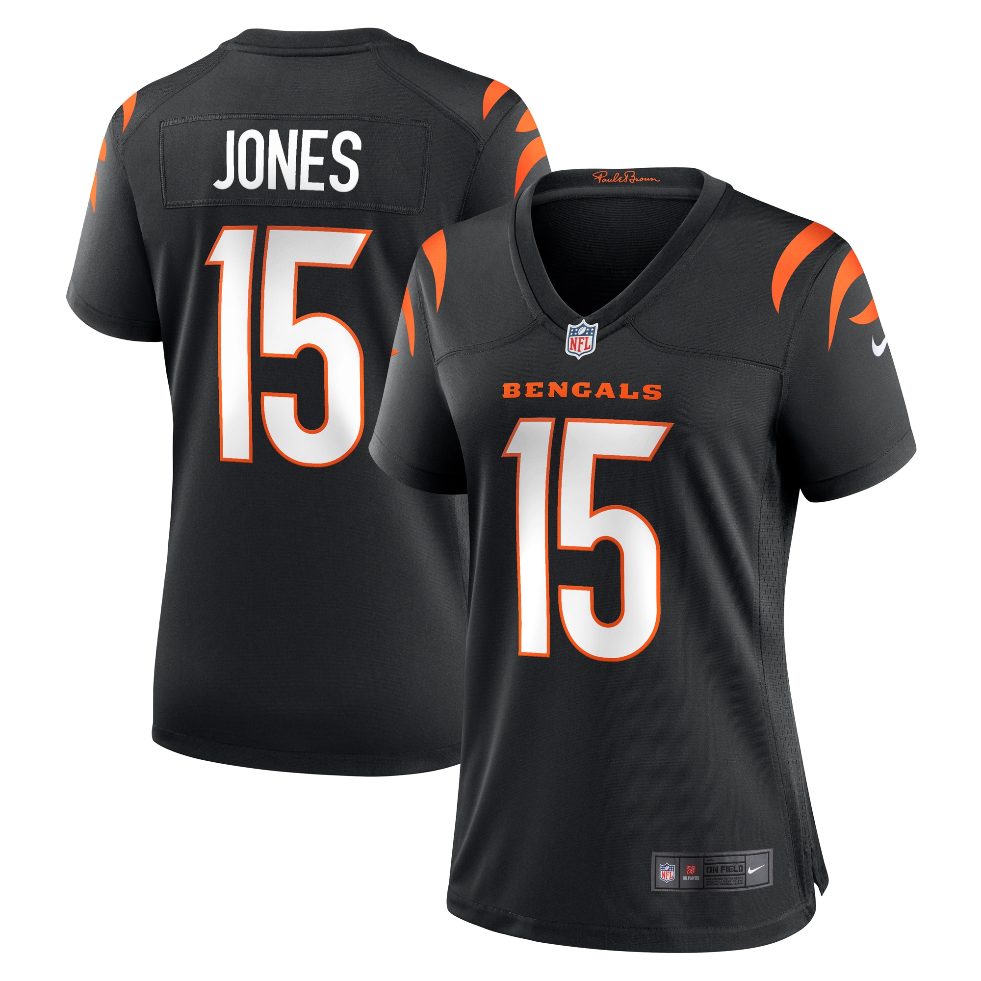 Cincinnati Bengals Charlie Jones Black Team Game NFL Jersey Women's