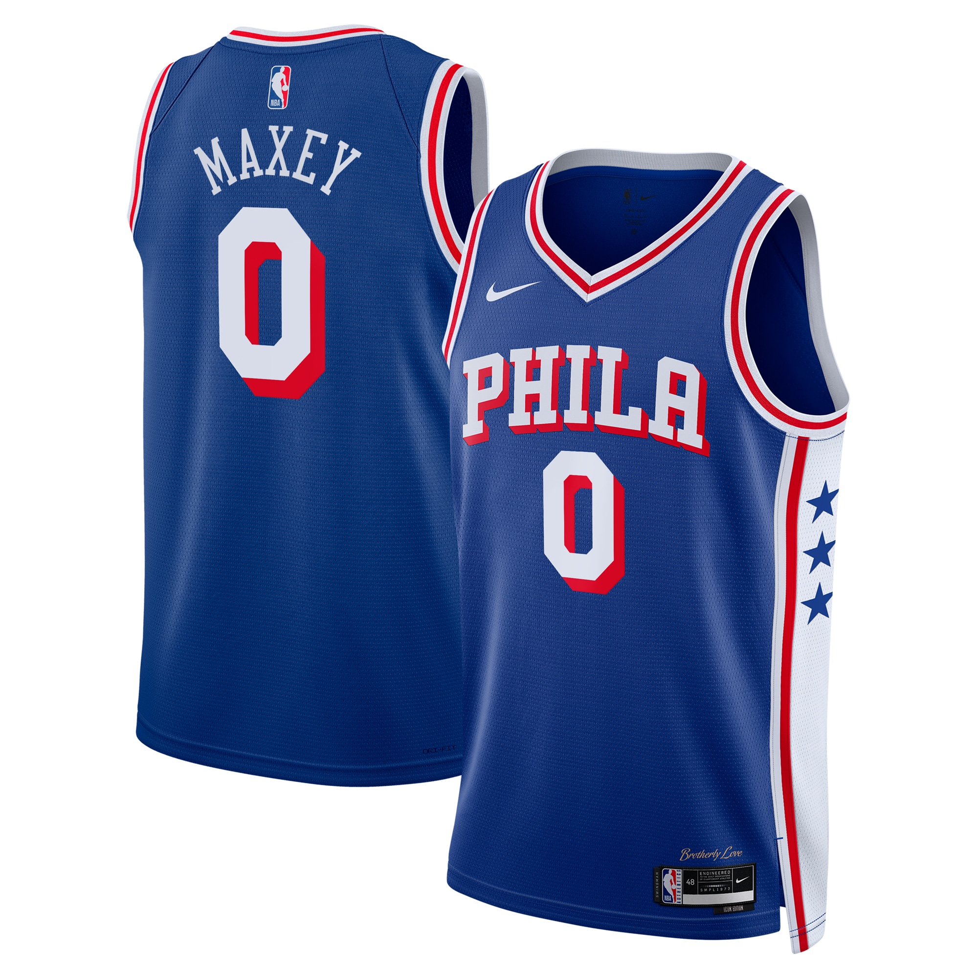 Philadelphia 76ers Icon Edition Swingman Navy Tyrese Maxe NBA Jersey Youth