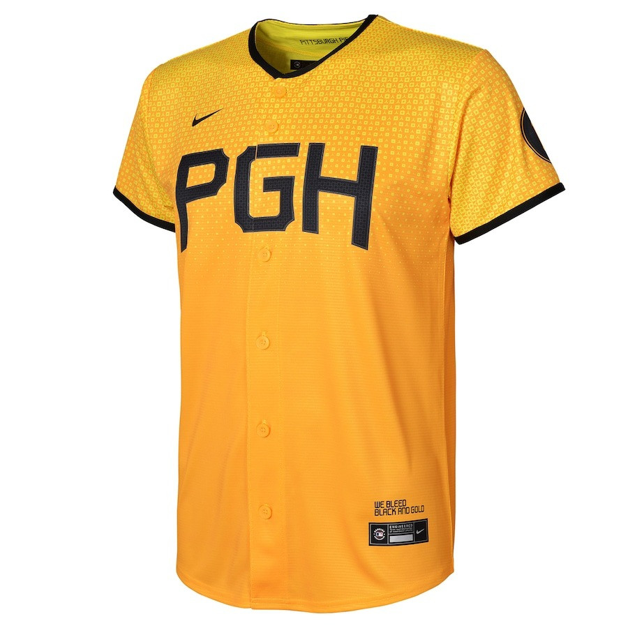 Pittsburgh Pirates 2023 City Connect Gold MLB Jersey Youth