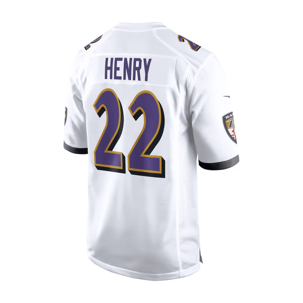 Derrick Henry 22 Baltimore Ravens 2025 Pro Bowl Patch Game White NFL Jersey Men's