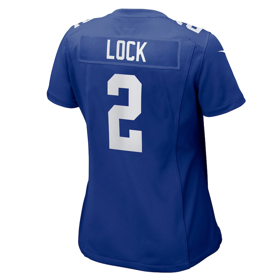 Drew Lock 2 New York Giants Game Royal NFL Jersey Women's