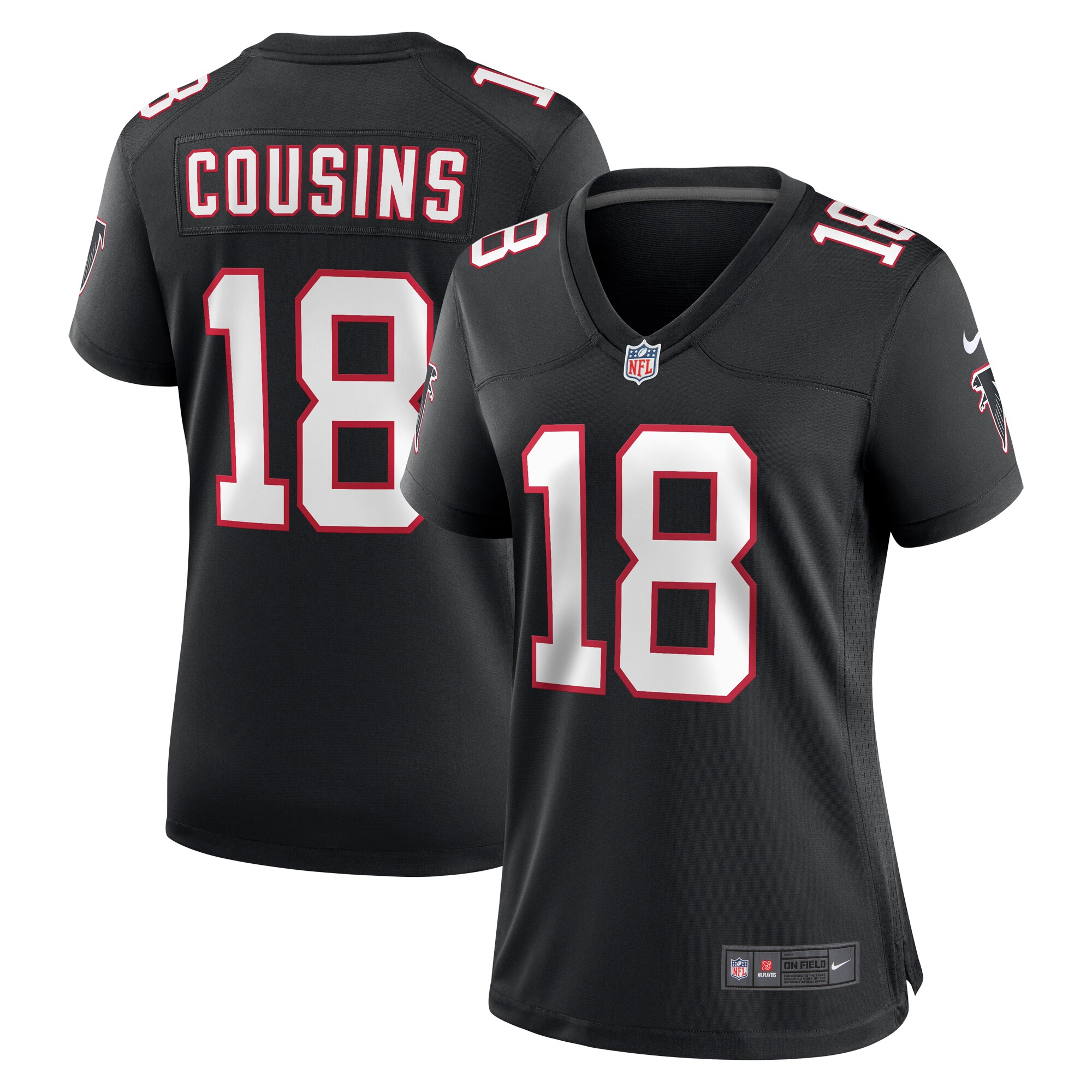 Atlanta Falcons Kirk Cousins Black Alternate Game NFL Jersey Women's
