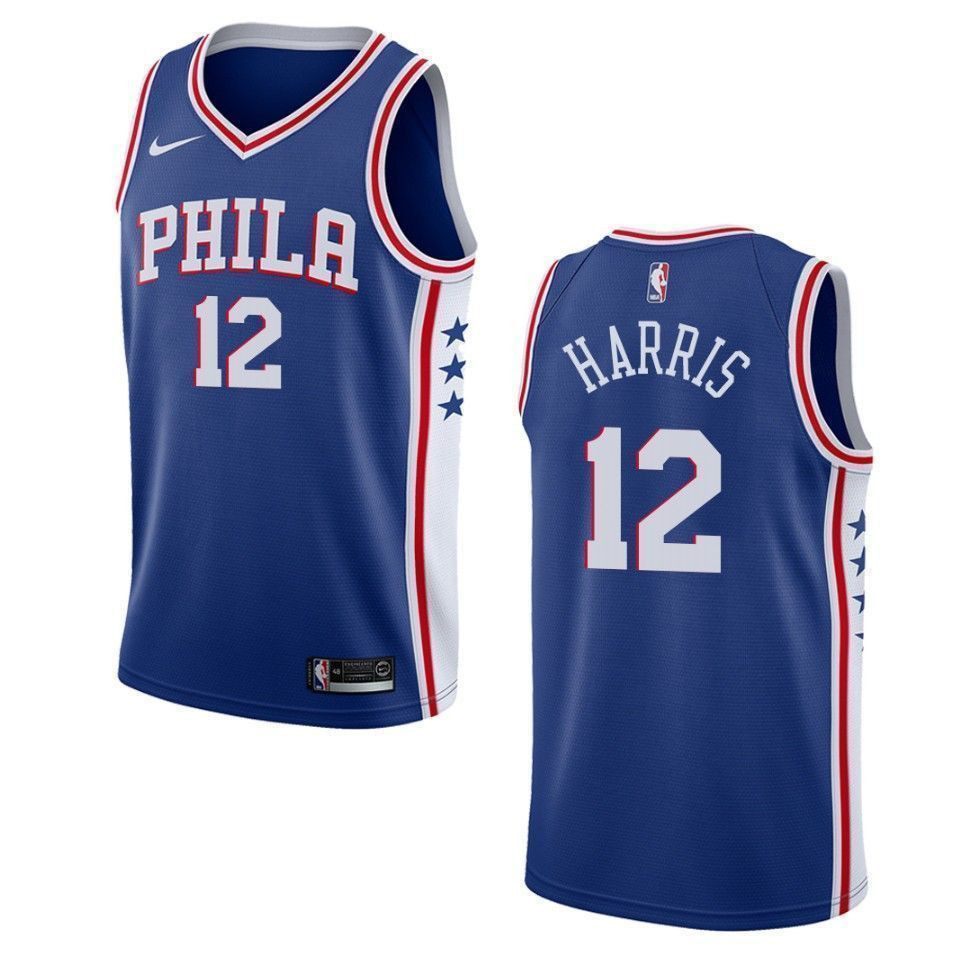 Philadelphia 76ers 12 Tobias Harris Icon Swingman Blue NBA Jersey Men's
