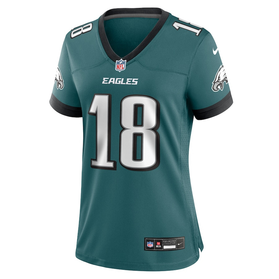 Britain Covey 18 Philadelphia Eagles Team Game Midnight Green NFL Jersey Women's