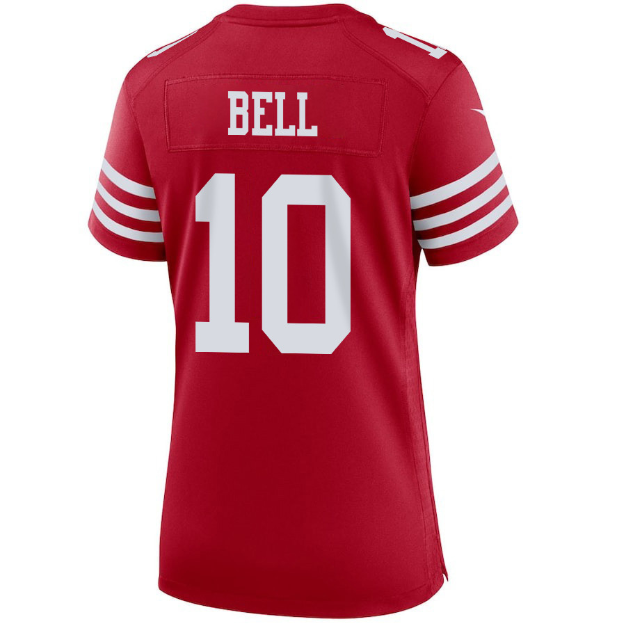Ronnie Bell 10 San Francisco 49ers Super Bowl LVIII Patch Game Scarlet NFL Jersey Women's