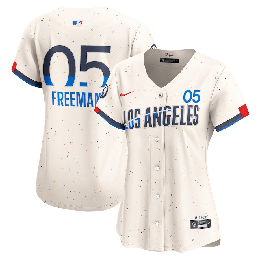 Freddie Freeman 5 Los Angeles Dodgers 2024 City Connect Limited Cream MLB Jersey Women's