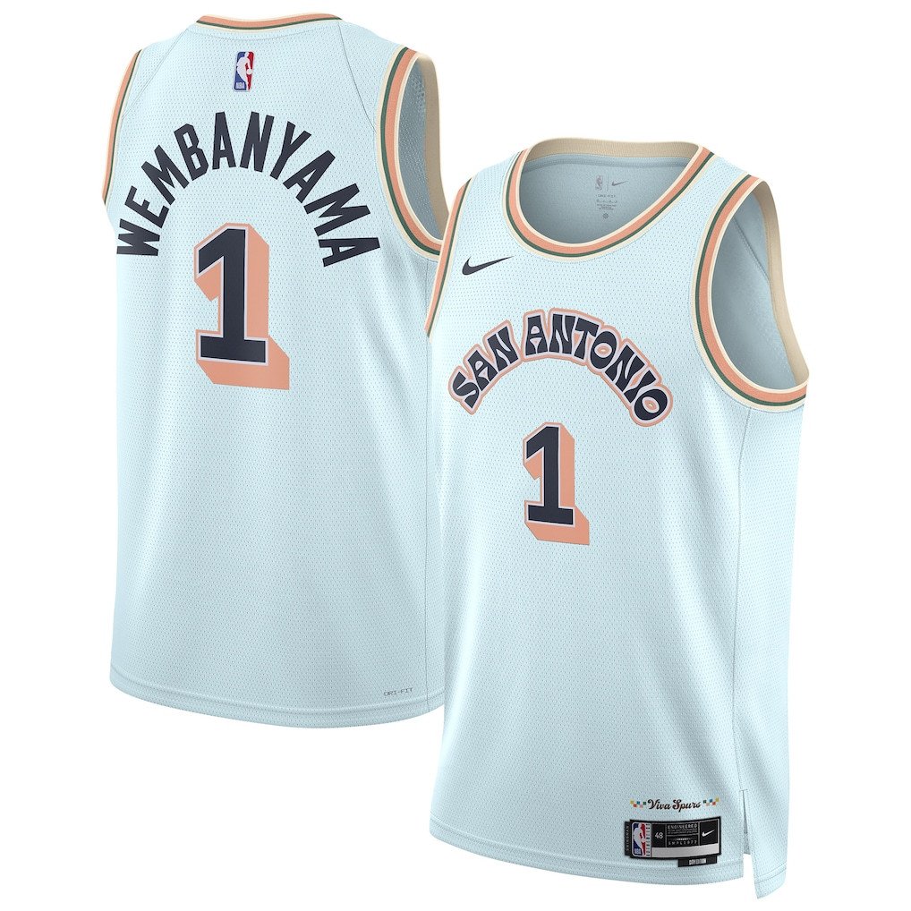 Victor Wembanyama 1 San Antonio Spurs Unisex 2024/25 Swingman Player City Edition Light Blue NBA Jersey Unisex