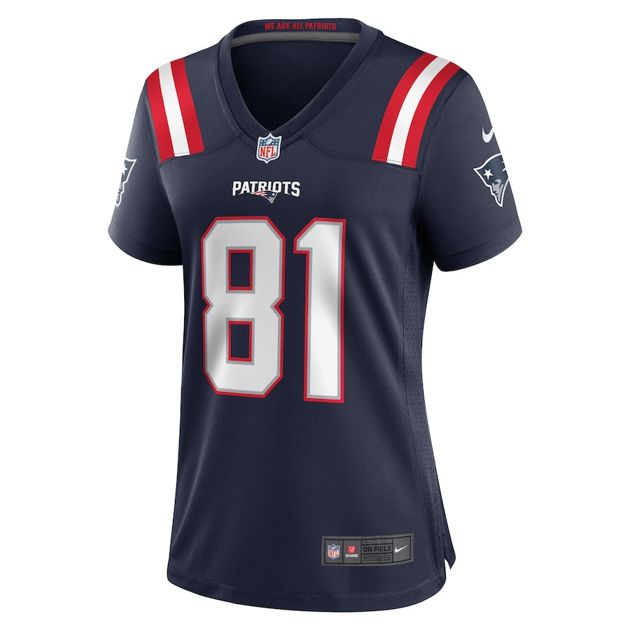 Demario Douglas 81 New England Patriots Game Navy NFL Jersey Women's
