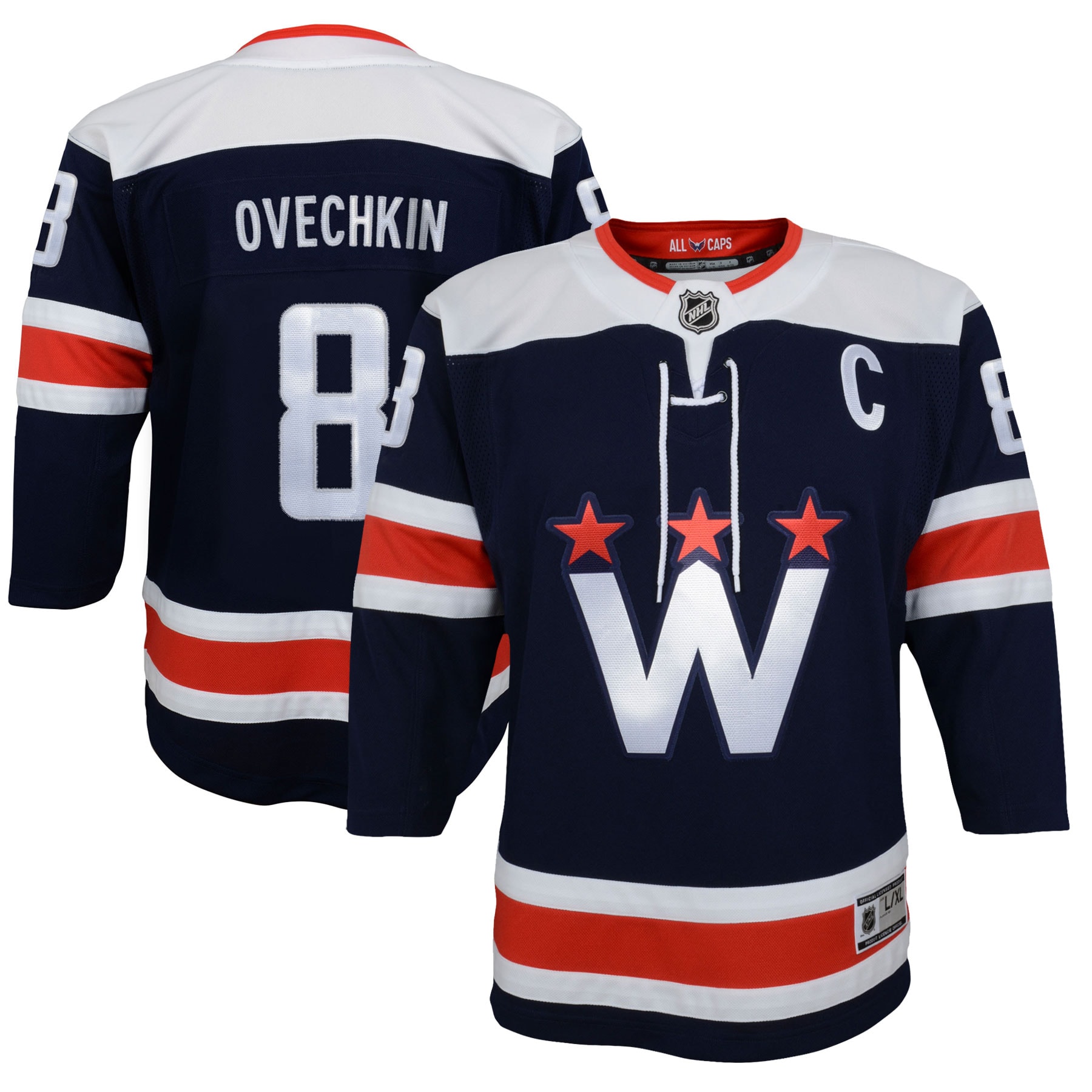 Washington Capitals Alexander Ovechkin Navy 2020/21 Alternate Premier Player NHL Jersey Youth