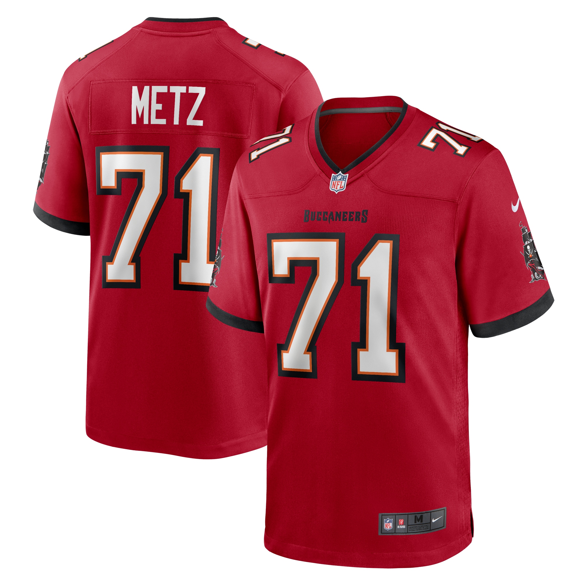 Tampa Bay Buccaneers Lorenz Metz Red Game NFL Jersey Men's
