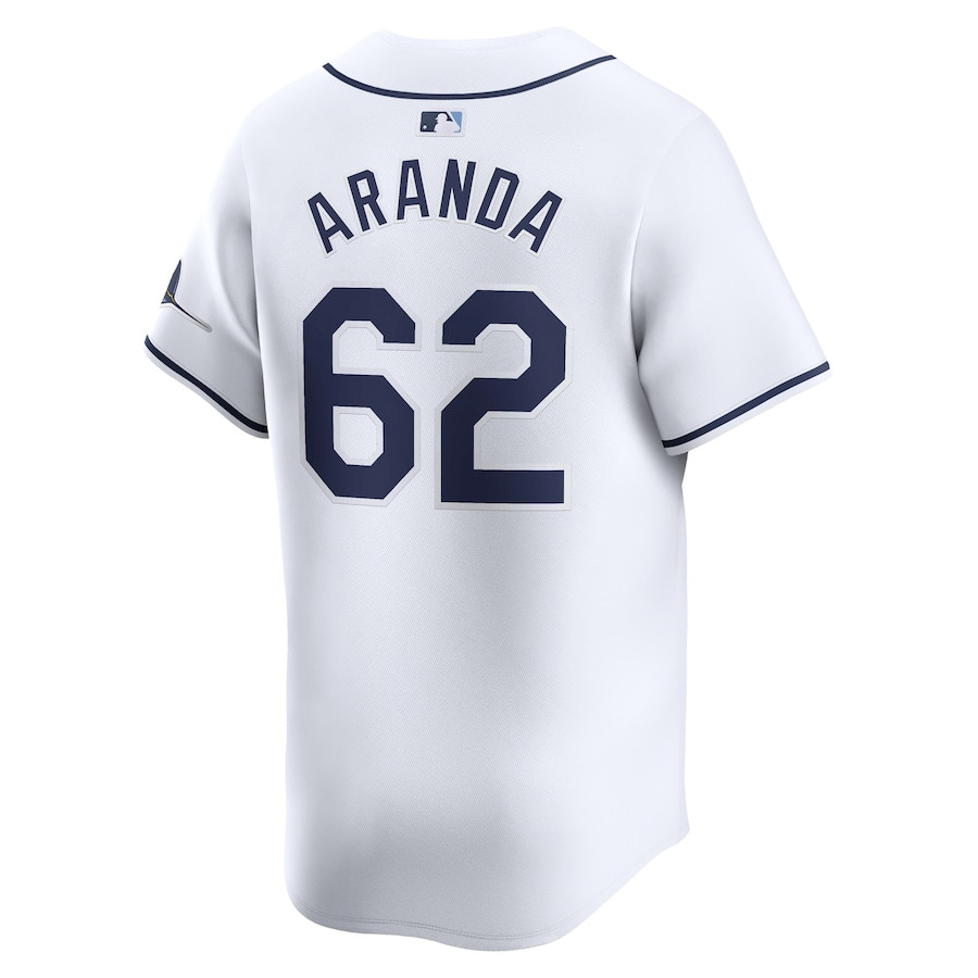 Jonathan Aranda 62 Tampa Bay Rays Home Limited Player White MLB Jersey Men's