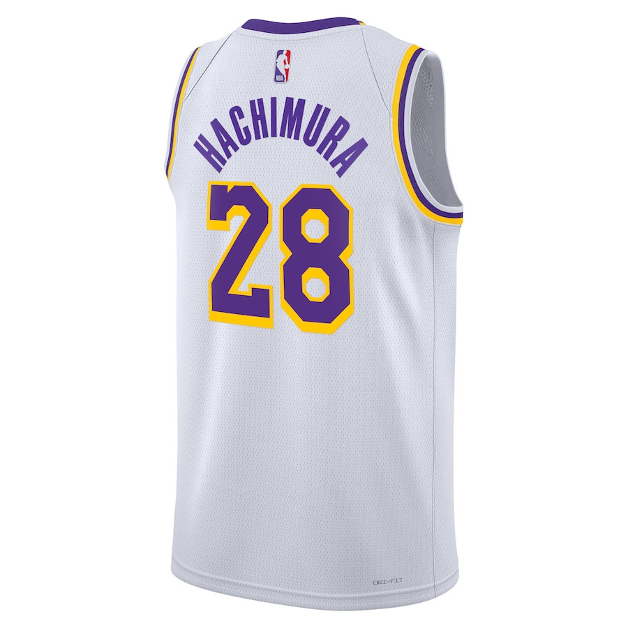 Rui Hachimura 28 Los Angeles Lakers Unisex Swingman Association Editio White NBA Jersey Unisex