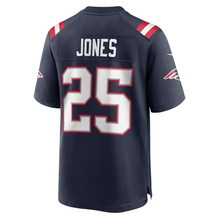 Marcus Jones 25 New England Patriots Game Navy NFL Jersey Men's