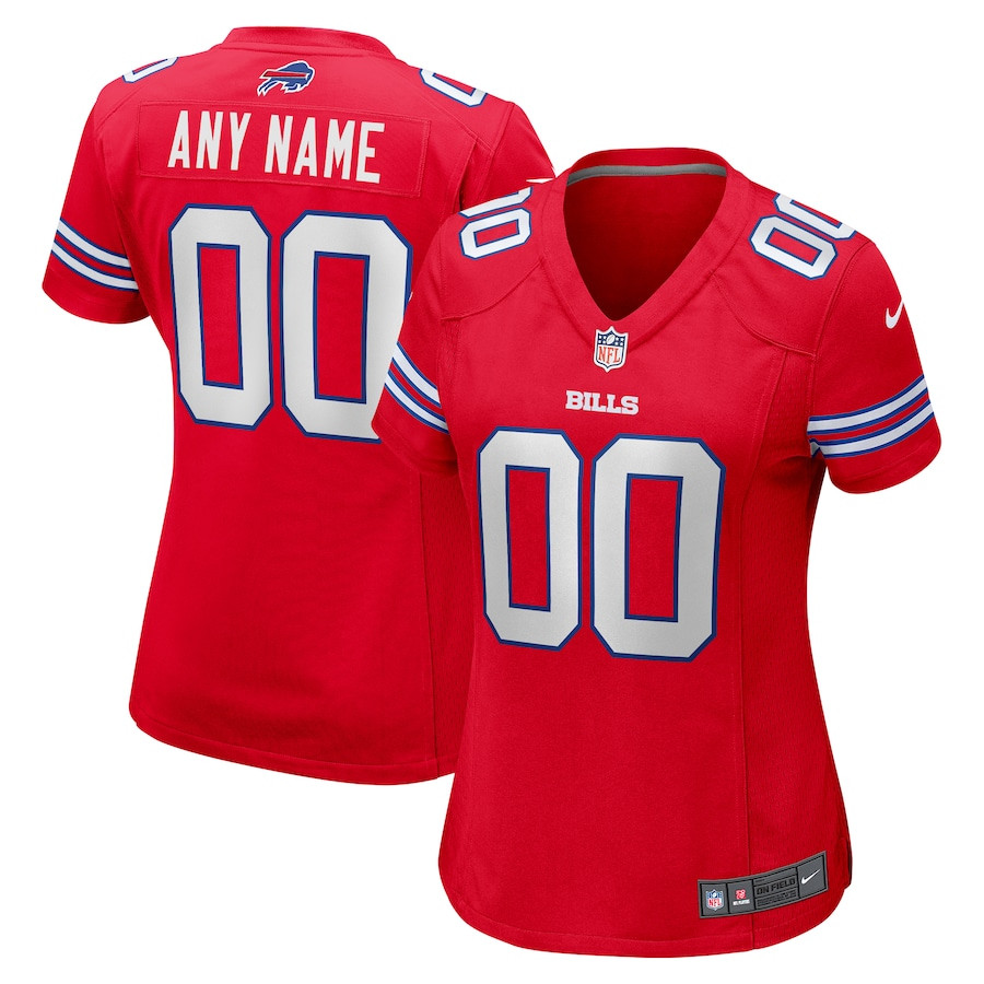 Buffalo Bills Alternate Custom Game Red NFL Jersey Women's