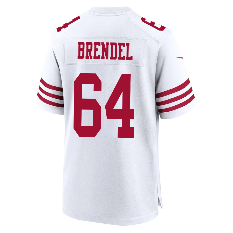 Jake Brendel 64 San Francisco 49ers Super Bowl LVIII Patch Game White NFL Jersey Men's