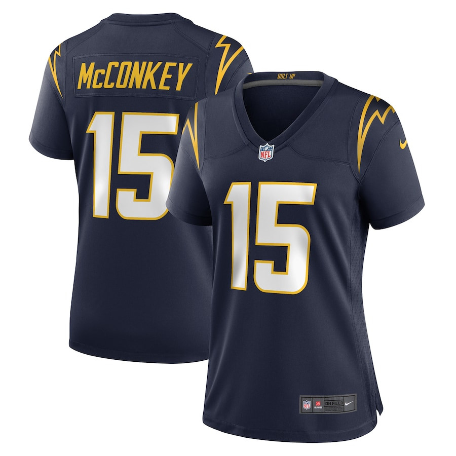 Ladd McConkey 15 Los Angeles Chargers Alternate Game Navy NFL Jersey Women's