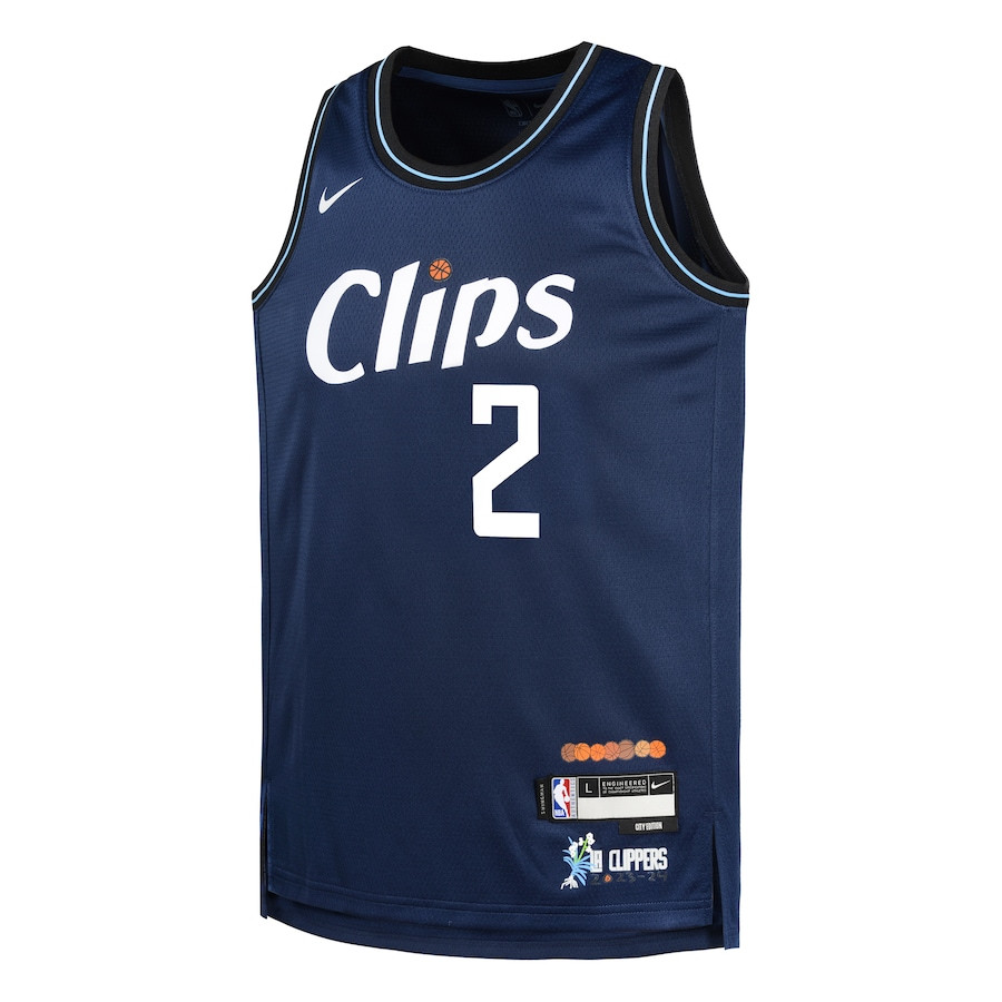 Kawhi Leonard 2 Los Angeles Clippers 2023/24 City Edition Swingma Navy NBA Jersey Youth