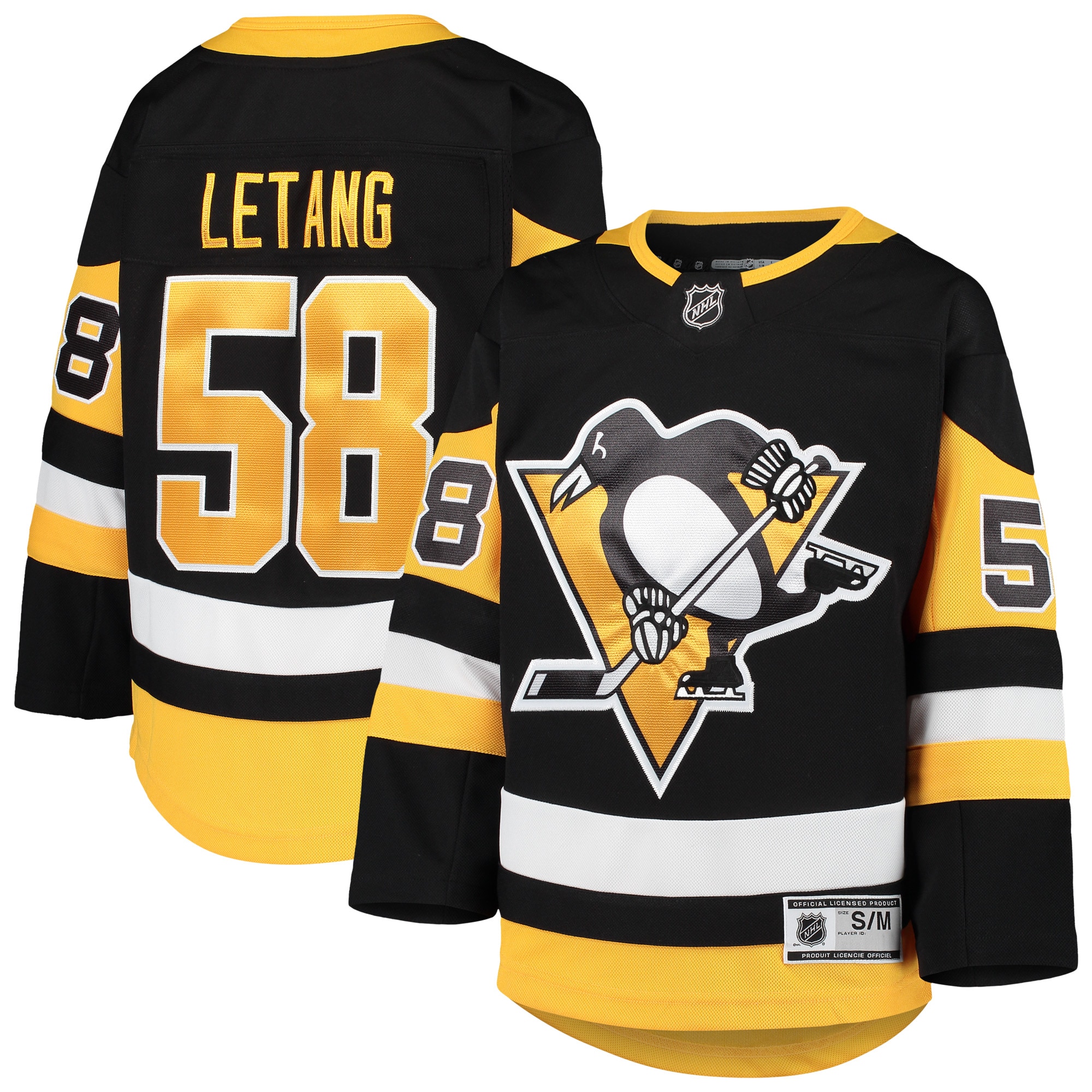 Pittsburgh Penguins Kris Letang Black Premier Player NHL Jersey Youth