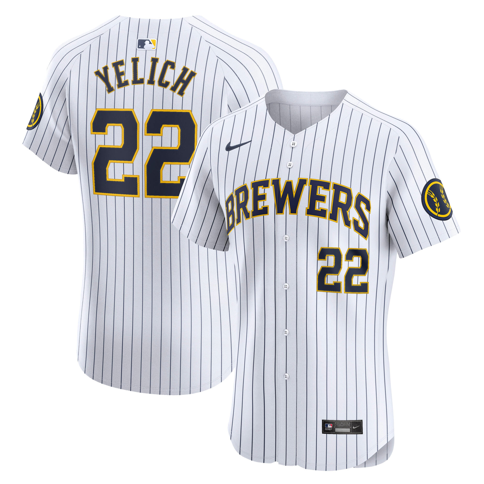 Milwaukee Brewers Christian Yelich White Alternate Alternate Elite Player MLB Jersey Men's