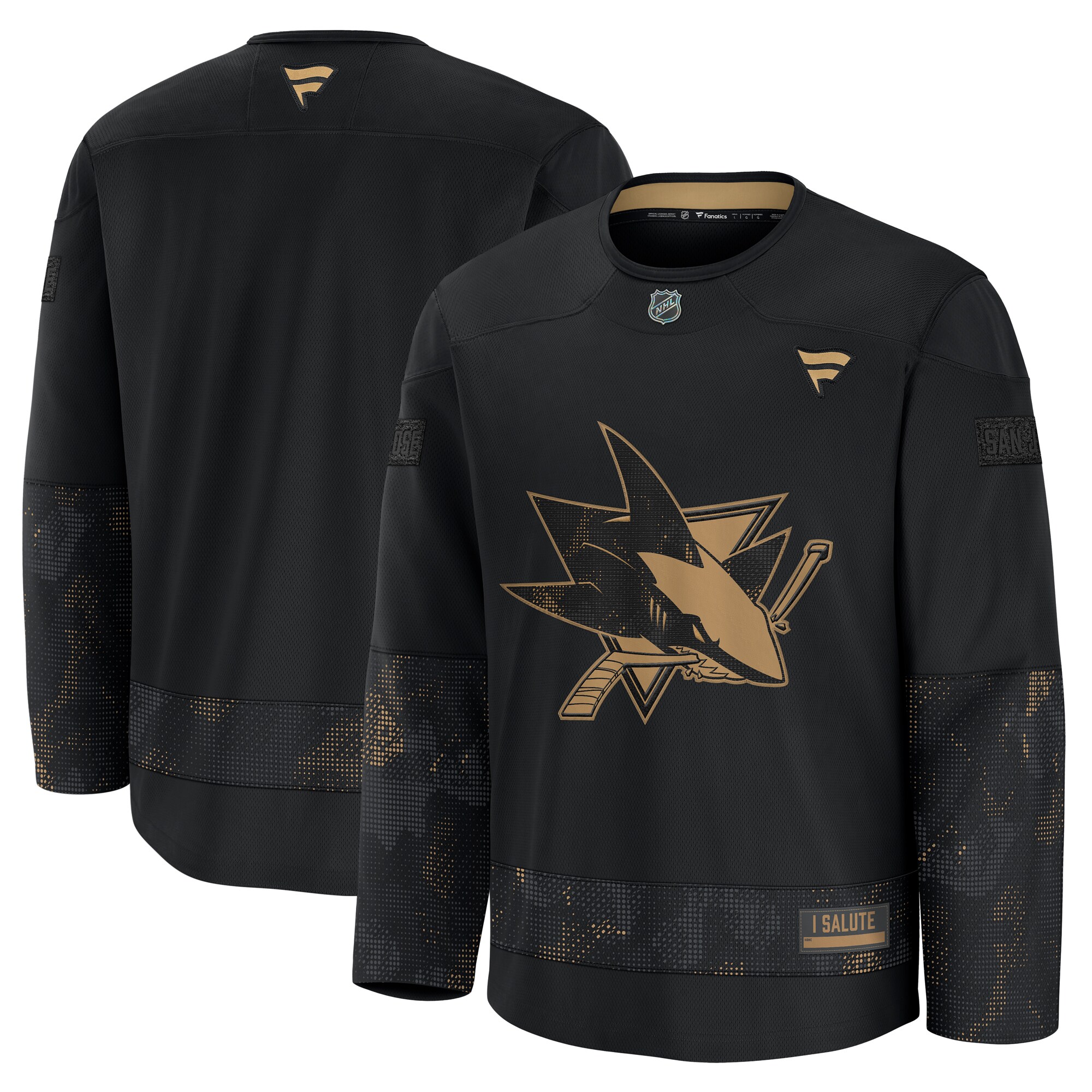 San Jose Sharks Black 2024 Military Appreciation Practice NHL Jersey Men's