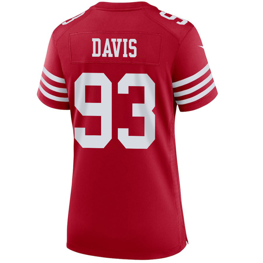 Kalia Davis 93 San Francisco 49ers Super Bowl LVIII Patch Game Scarlet NFL Jersey Women's