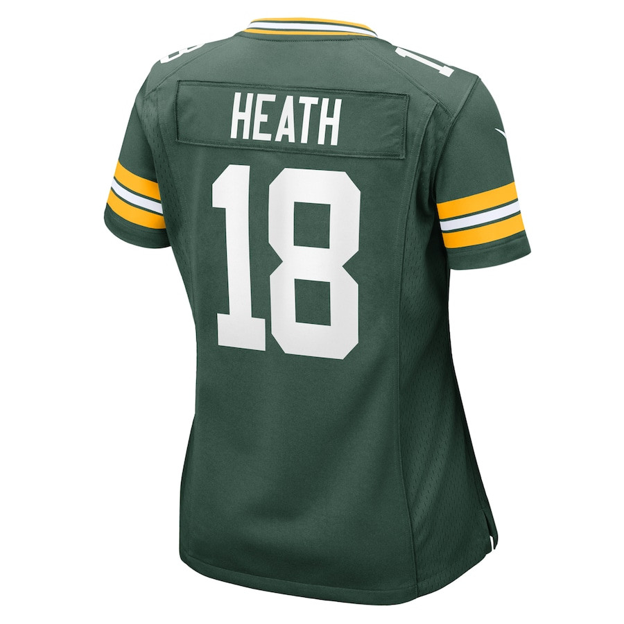 Malik Heath 18 Green Bay Packers Game Green NFL Jersey Women's