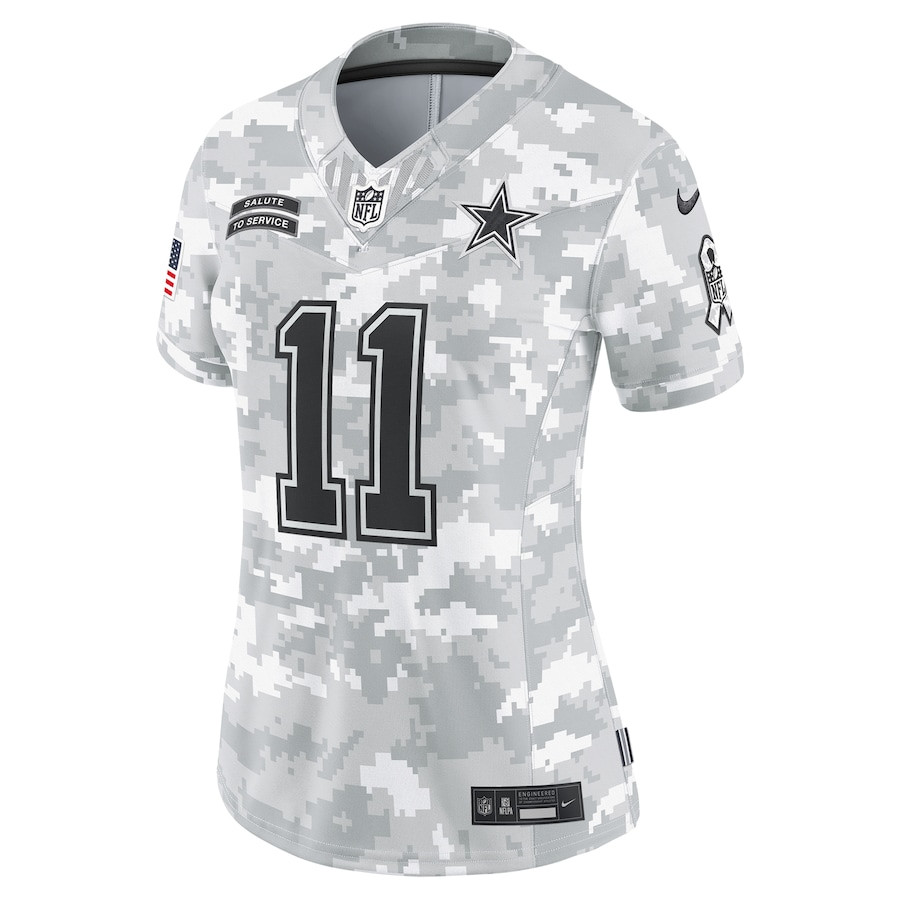 Micah Parsons 11 Dallas Cowboys 2024 Salute to Service Limited Arctic Camo NFL Jersey Women's