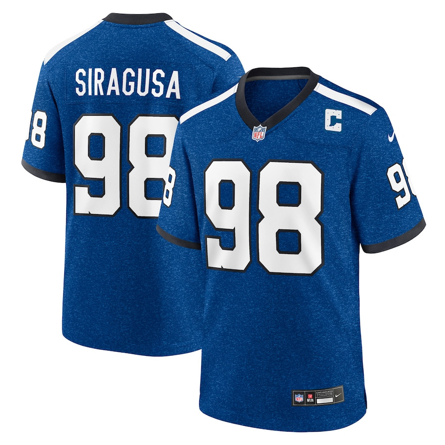 Tony Siragusa 98 Indianapolis Colts Indiana Nights Alternate Game Royal NFL Jersey Men's