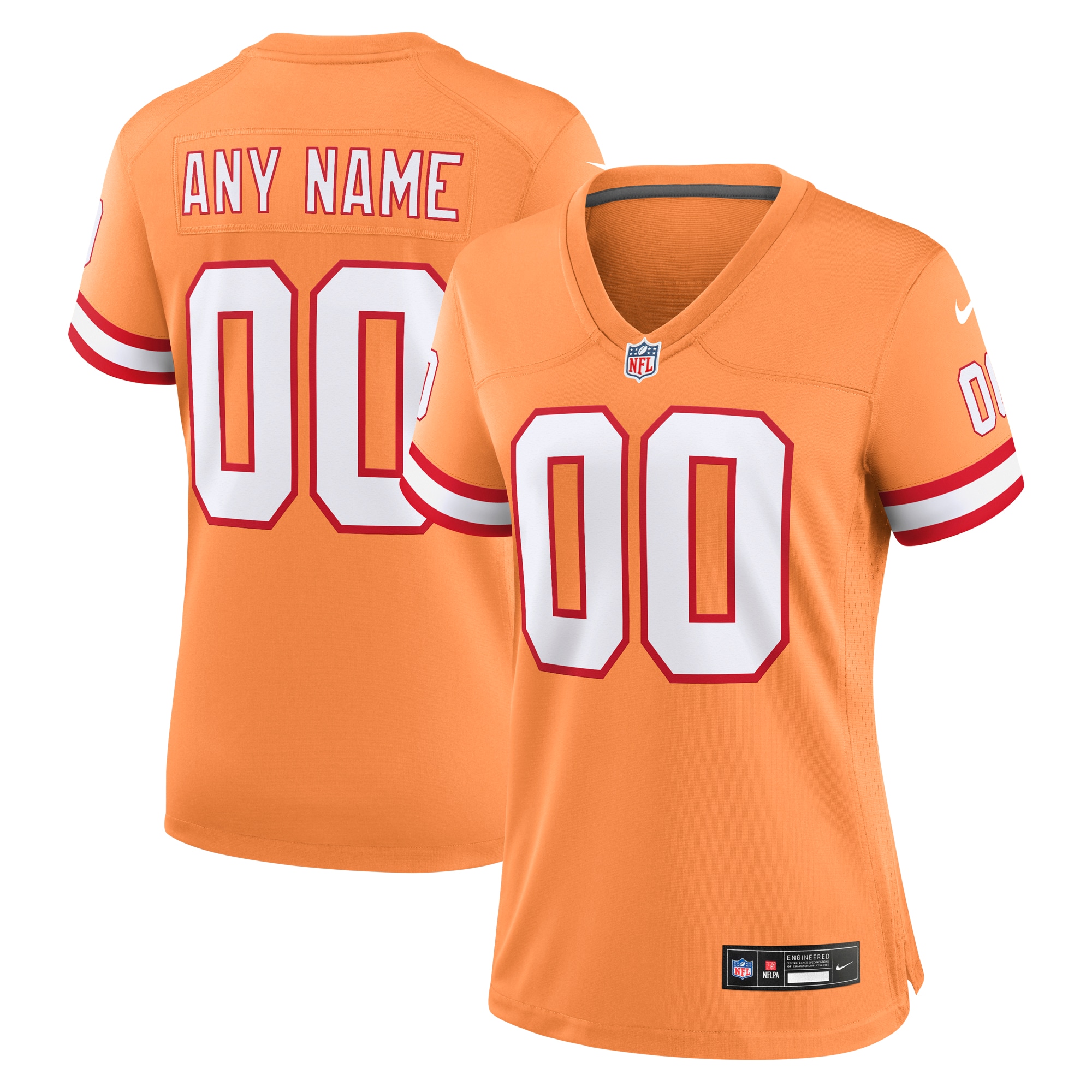 Tampa Bay Buccaneers Orange Custom Throwback Game NFL Jersey Women's