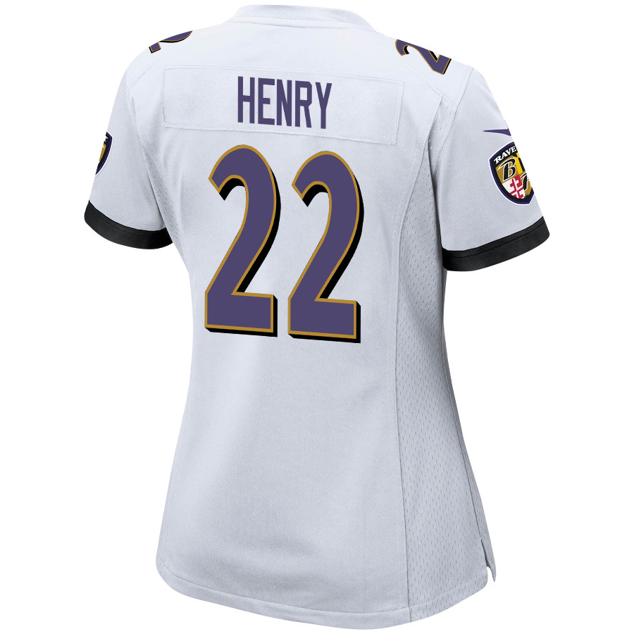 Derrick Henry 22 Baltimore Ravens Game White NFL Jersey Women's
