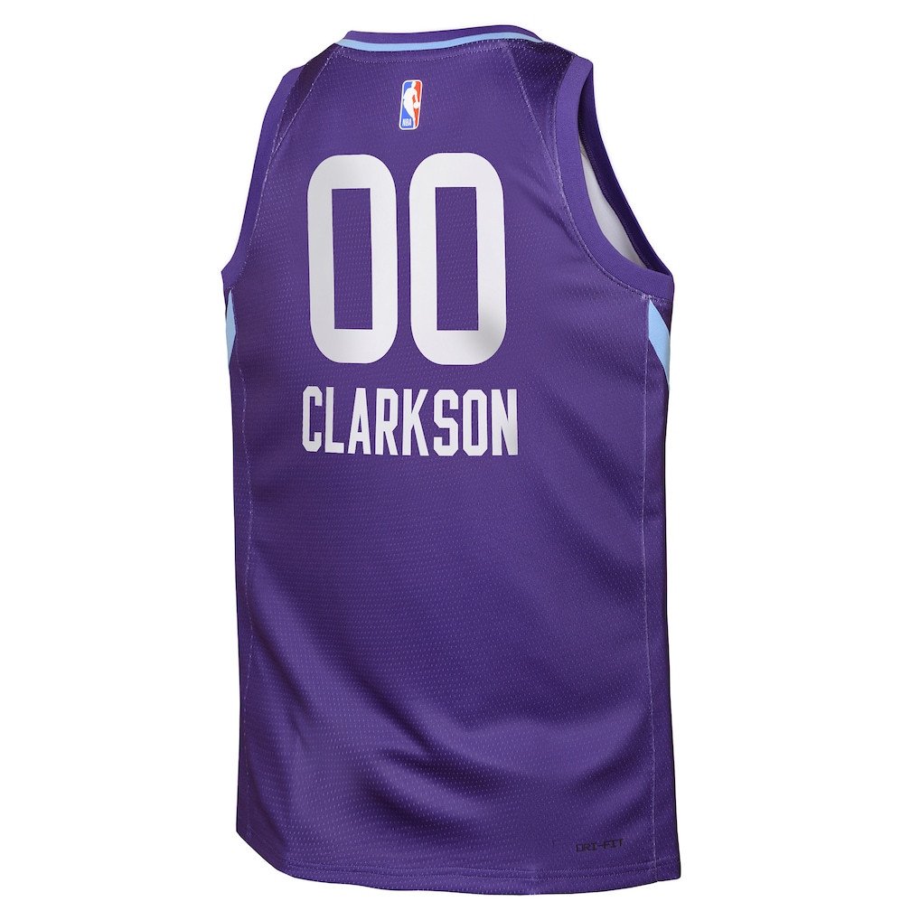 Jordan Clarkson 00 Utah Jazz 2024/25 Swingman Playe City Edition Purple NBA Jersey Youth