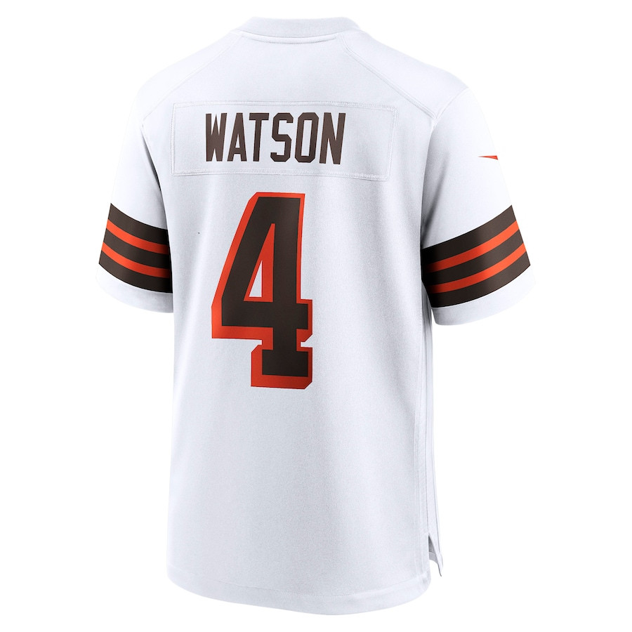 Deshaun Watson 4 Cleveland Browns Alternate Game White NFL Jersey Men's